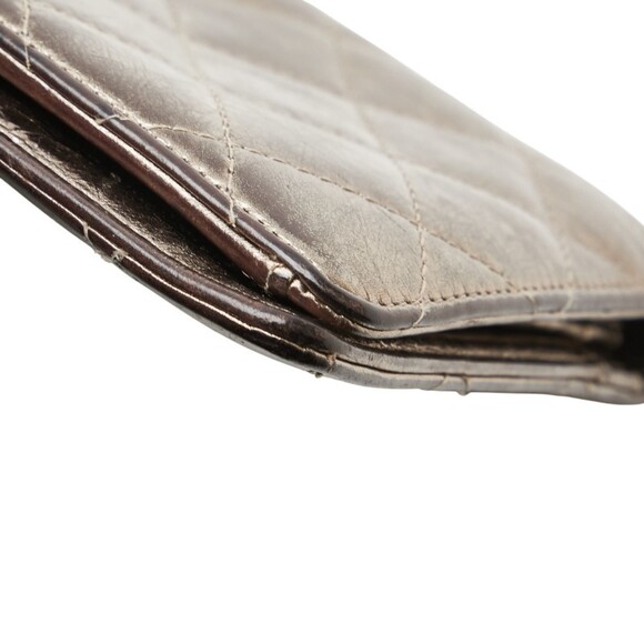 CHANEL Gold Leather Wallet